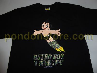 A BATHING APE : bape x astro boy abc foot black tee [Pondon