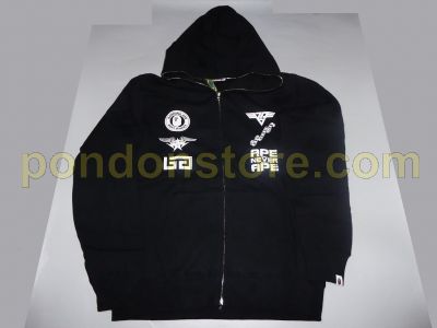 bape multi logo hoodie