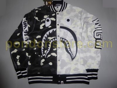 bape shark sweat varsity jacket