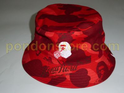 red camo bucket hat