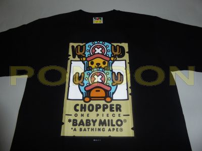 A BATHING APE : one piece chopper milo bounties black tee [Pondon 