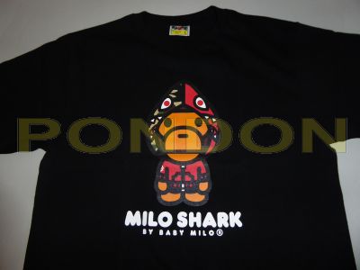 A BATHING APE : milo shark black/red tee [Pondon Store]
