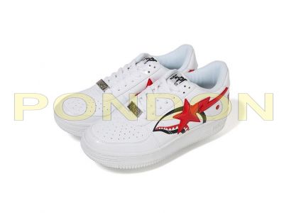 a bathing ape bapesta low white leather