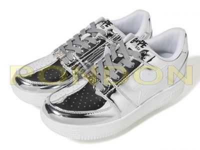 a bathing ape bapesta silver surfer
