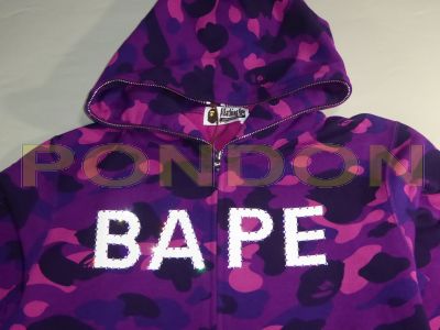 A BATHING APE : color camo bape swarovski full zip hoody purple