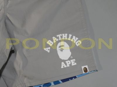 A BATHING APE : abc reversible shorts gray/blue [Pondon Store]