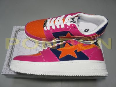 a bathing ape bapesta low color block shark orange