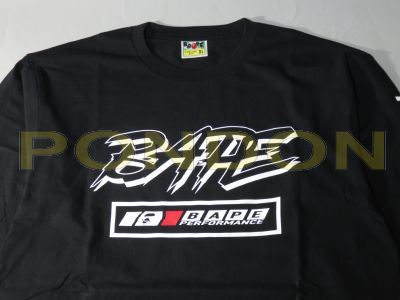 A BATHING APE : motor sport bape logo long sleeve black tee