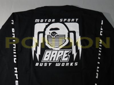 Bape Motor Sport Wide Shirt シャツ　XL Bape T Shirt XL White & Black Motorsport Logo Ape Front Bape
