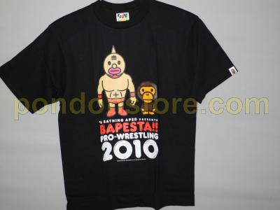 A BATHING APE : bape x KinnikuMan pro-wrestling side milo black