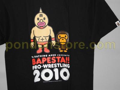 A BATHING APE : bape x KinnikuMan pro-wrestling side milo black