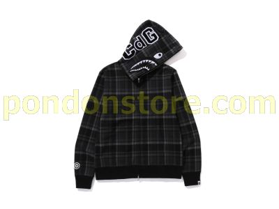 コムデギャルソンOsaka x BAPE★シャークフーディ/パーカー A BATHING APE : COMME des GARÇONS OSAKA X BAPE check SHARK