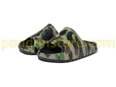A BATHING APE : 1ST CAMO SLIDE SANDALS green [Pondon Store]