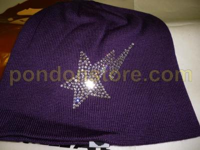 bape star rhinestone purple knit cap 