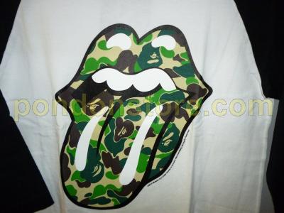 A BATHING APE : bape x ROLLING STONES white/black middle
