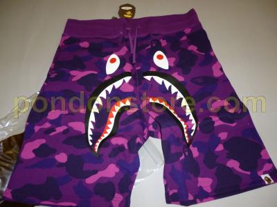 bape shark purple camo shorts