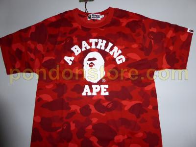 bape red camo tee