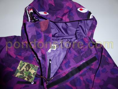 A BATHING APE : bape color camo shark snow board jacket purple