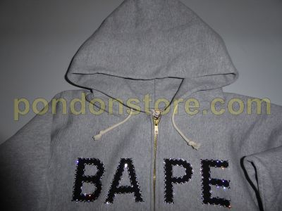 A BATHING APE : bape x champion swarovski logo neck zip