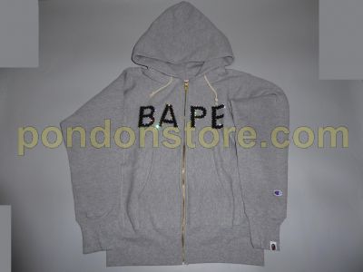 A BATHING APE : bape x champion swarovski logo neck zip