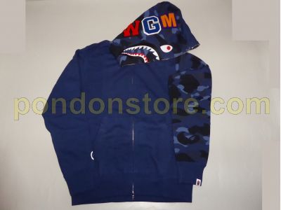 bape shark hoodie camo sleeve