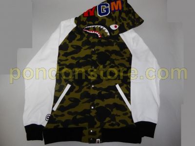 bape shark sweat varsity jacket