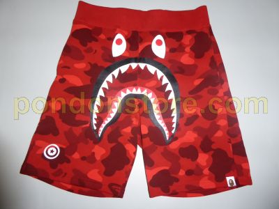 bape shorts red and camo