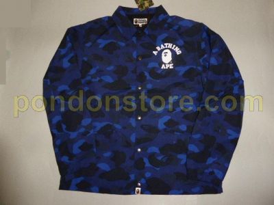 A BATHING APE : bape color camo college coach jacket blue [Pondon 
