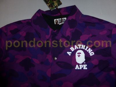 A BATHING APE : bape color camo college coach jacket purple