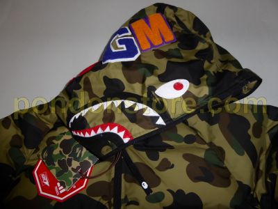 A BATHING APE : bape wind stopper 1st camo green shark down jacket